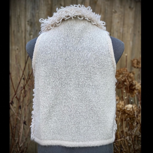 Shag Fuzzy Loop Boho Sweater Vest M - Picture 3 of 6